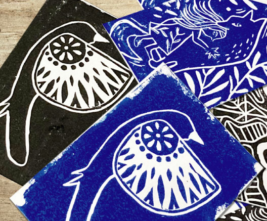 atelier de linogravure - impressions